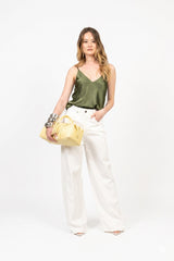 VICOLO top in satin Verde