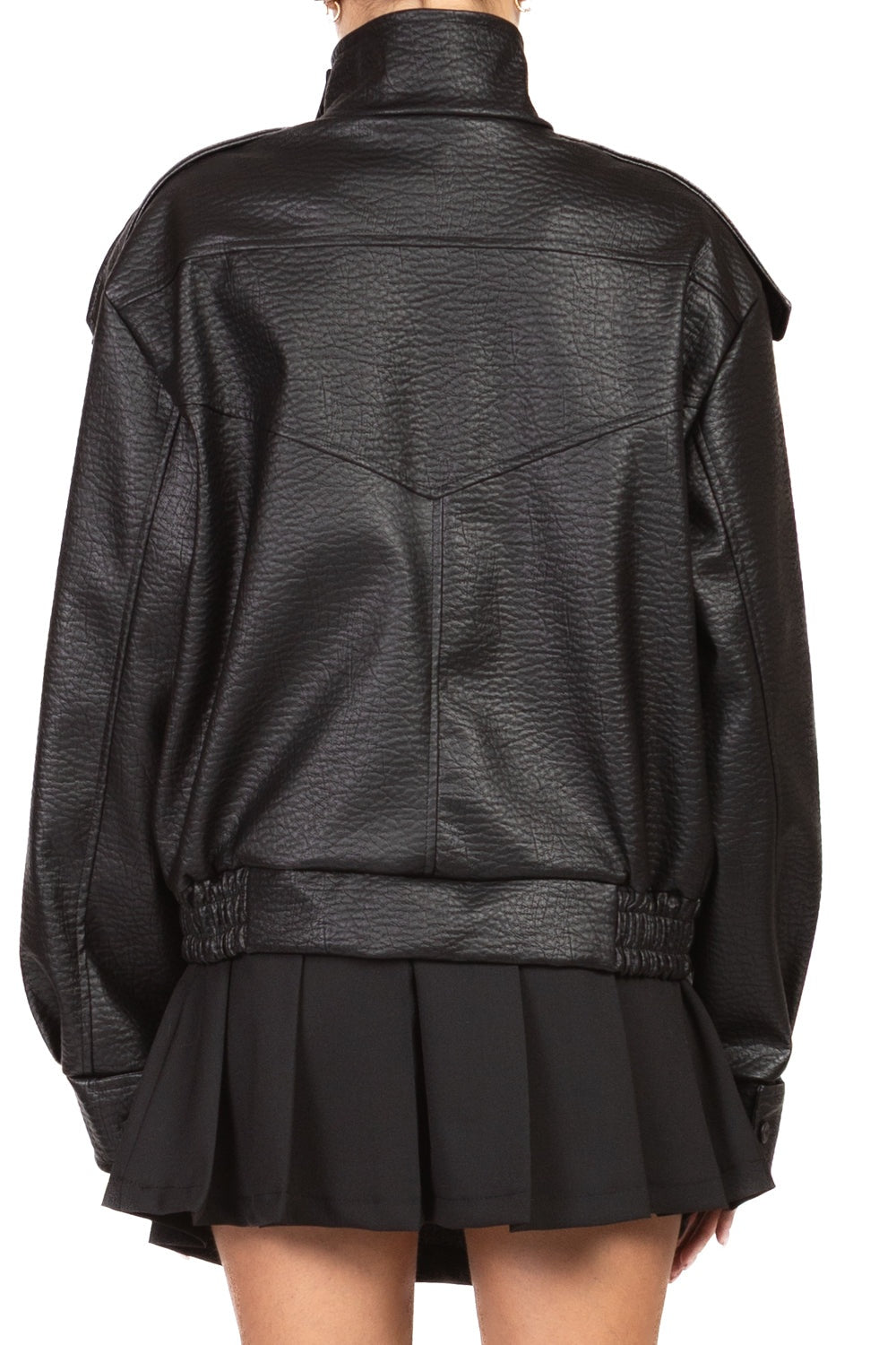 giubbotto in ecopelle collo alto TAB1307 NERO VICOLO 
