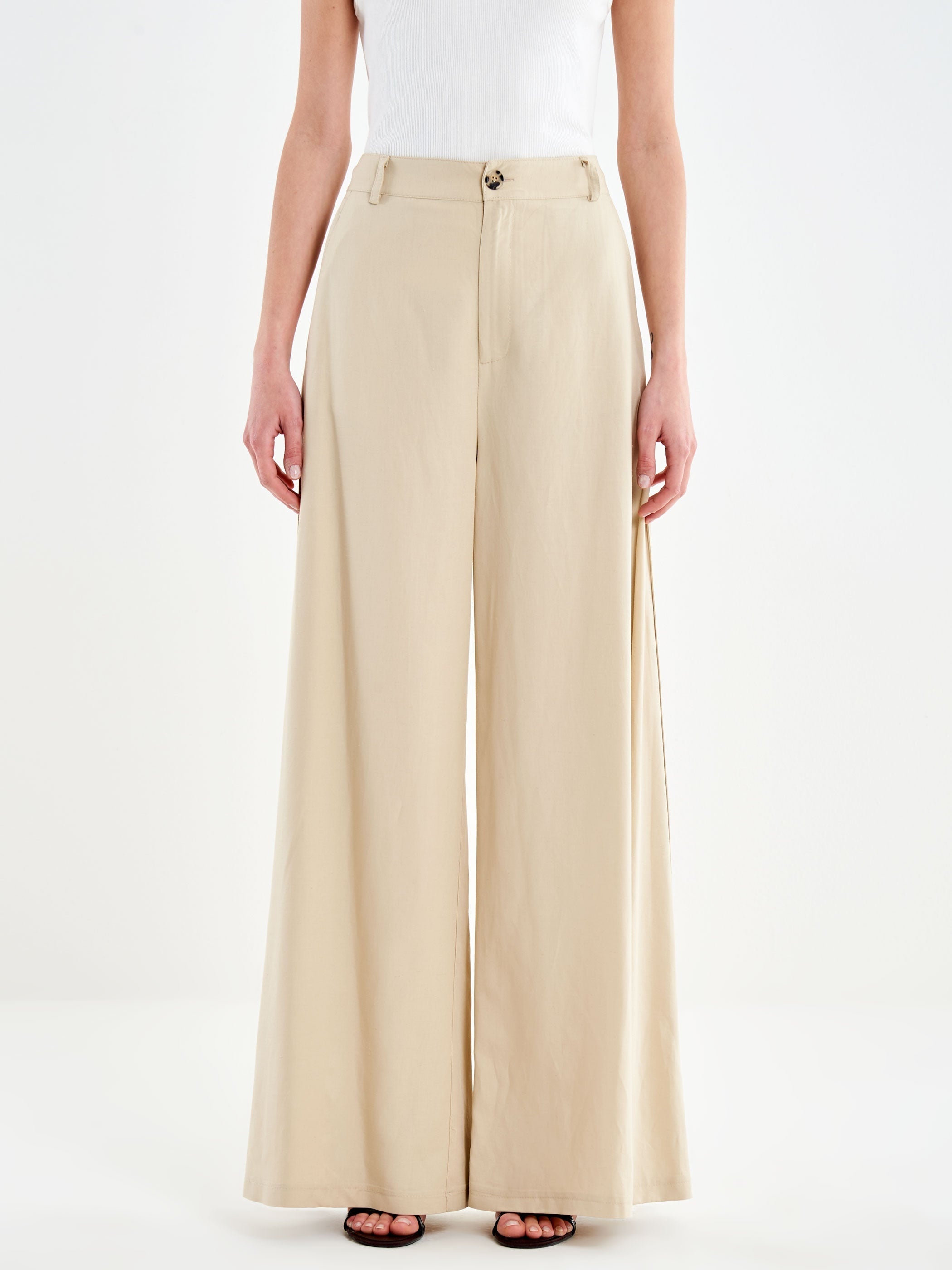 Pantalone ampio TAB1617 BEIGE VICOLO 