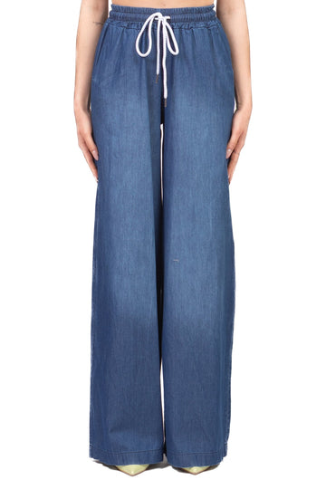 pantalone in chambray con coulisse TAB1875 DENIM VICOLO 