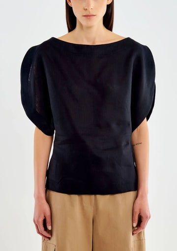 top in lino TAB2351 NERO VICOLO 