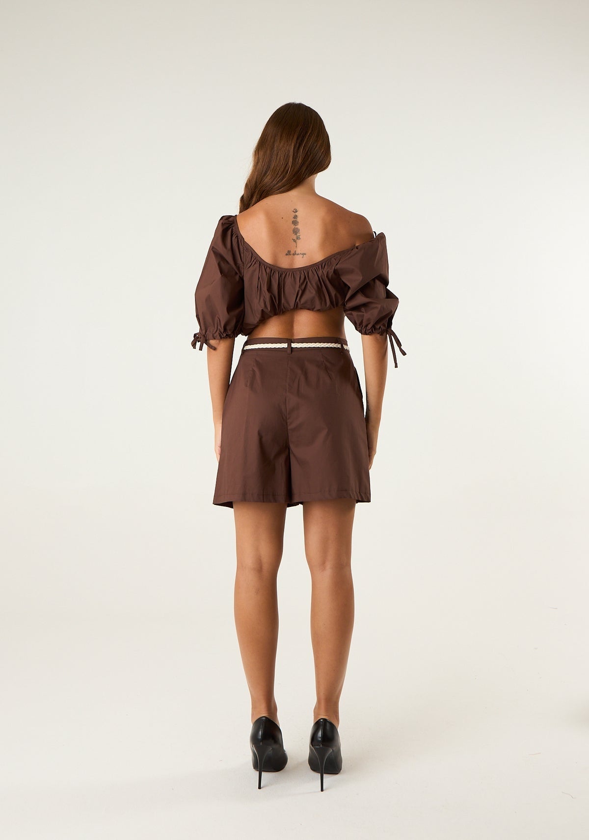 coordinato top e shorts TAB2618 NOCCIOLA VICOLO 