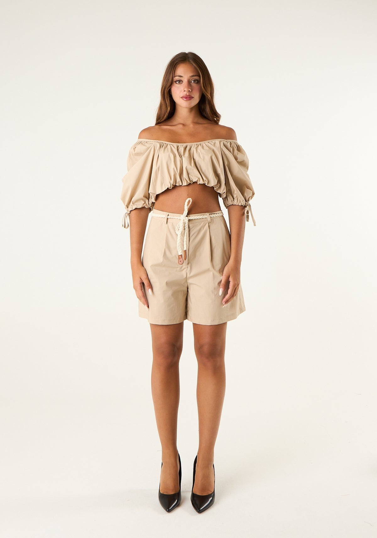 coordinato top e shorts TAB2618 SABBIA VICOLO 