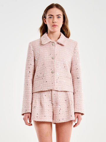 Giacca corta lurex TAB 0237 ROSA VICOLO 