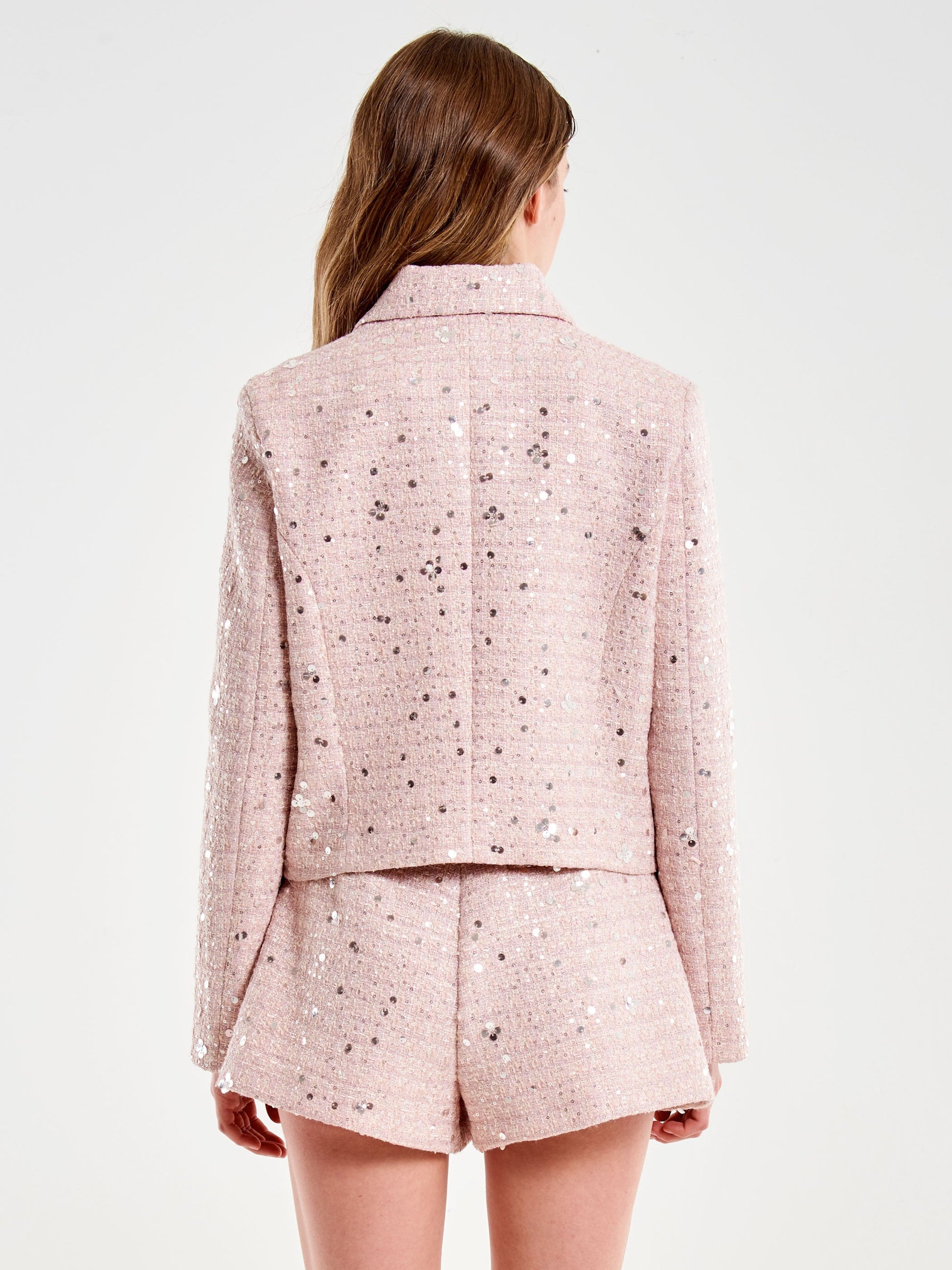 Giacca corta lurex TAB 0237 ROSA VICOLO 