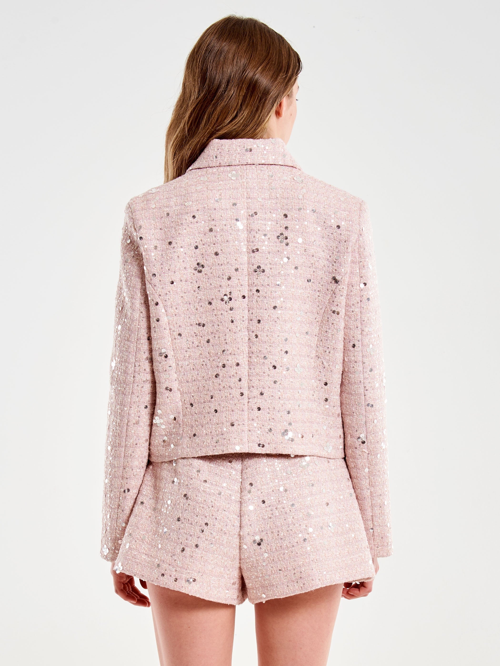 Giacca corta lurex TAB 0237 ROSA VICOLO 