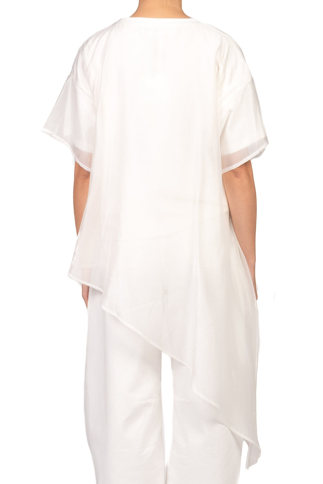 t-shirt asimmetrica UAB0189 BIANCO VICOLO 