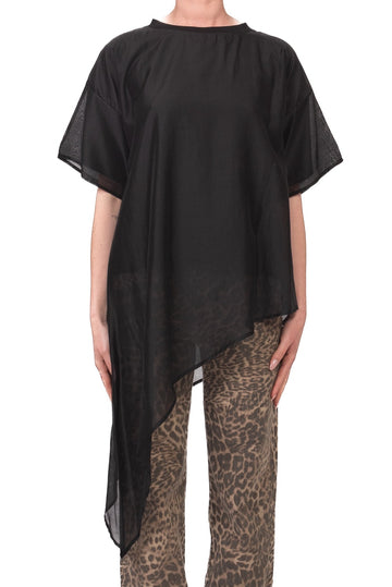 t-shirt asimmetrica UAB0189 NERO VICOLO 