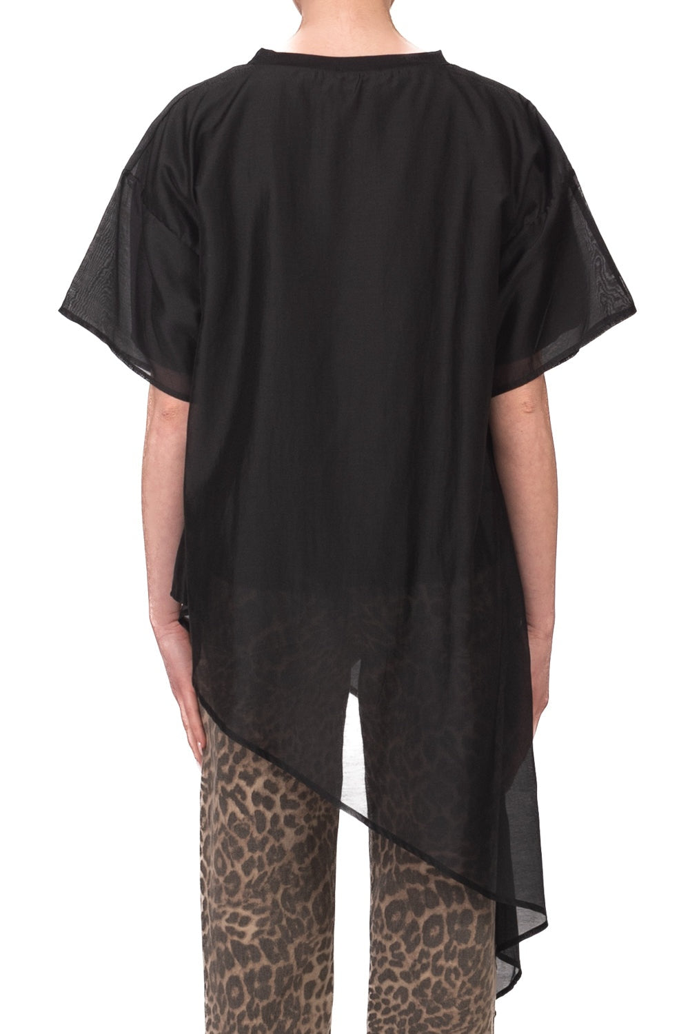 t-shirt asimmetrica UAB0189 NERO VICOLO 