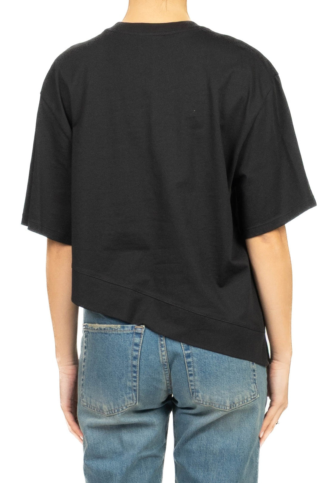 t-shirt asimmetrica UAB0281 NERO VICOLO 