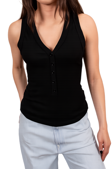 top a coste con bottoncini UAB0320 NERO VICOLO 