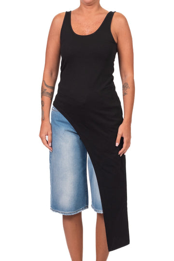 maglia asimmetrica UAB0465 NERO VICOLO 