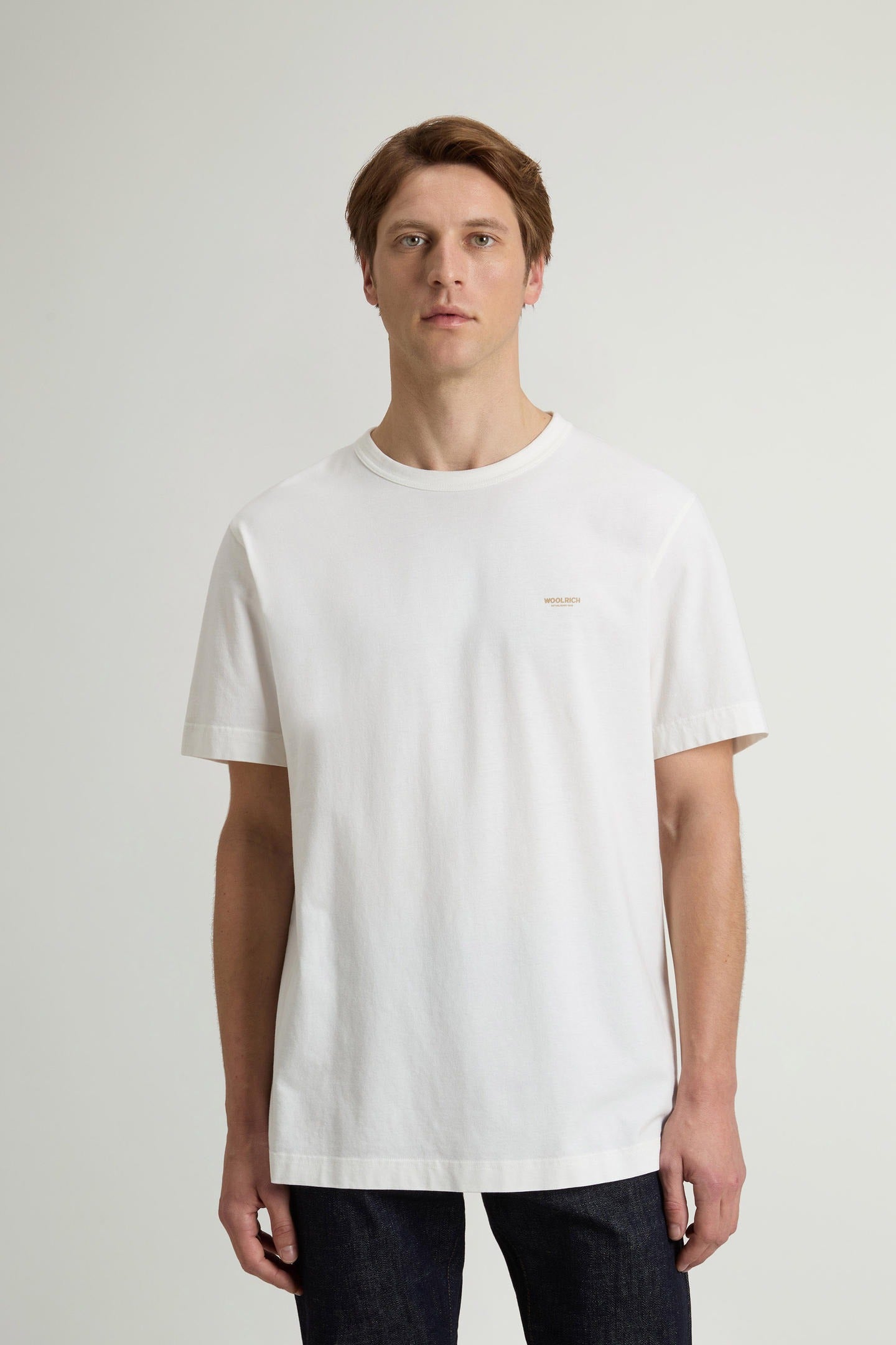 T-shirt con logo contrasto CFWOTE2012MRUT5334 8270 WOOLRICH 