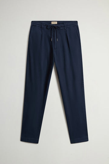 pantaloni milton in cotone e lino CFWOTR2027MRUT5288 3989 WOOLRICH 