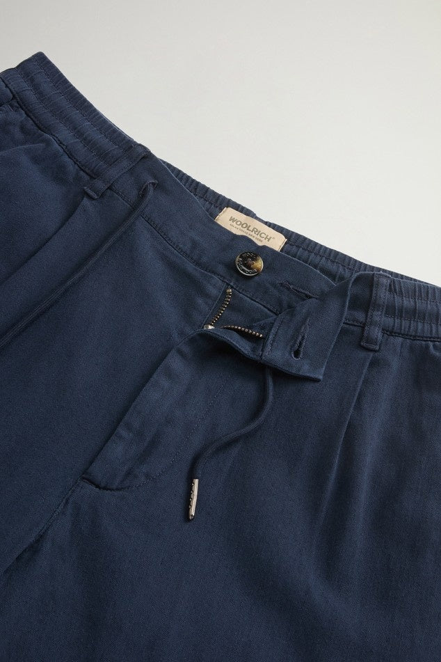 pantaloni milton in cotone e lino CFWOTR2027MRUT5288 3989 WOOLRICH 