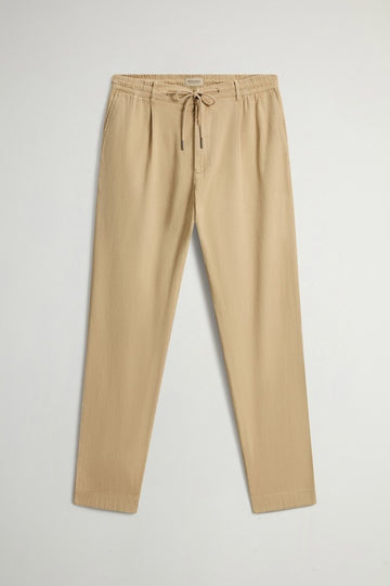 pantaloni milton in cotone e lino CFWOTR2027MRUT5288 7436 WOOLRICH 
