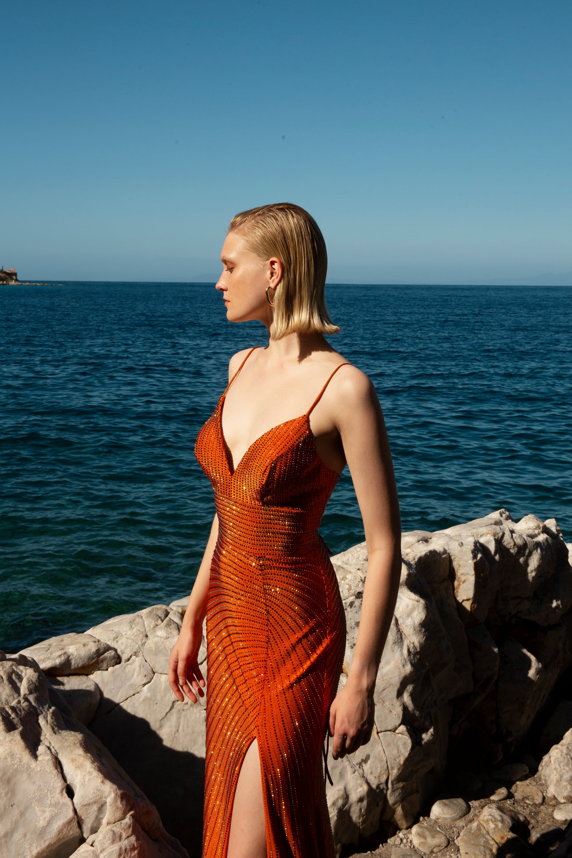 abito elegante allure A4208 RUST ALLURE 