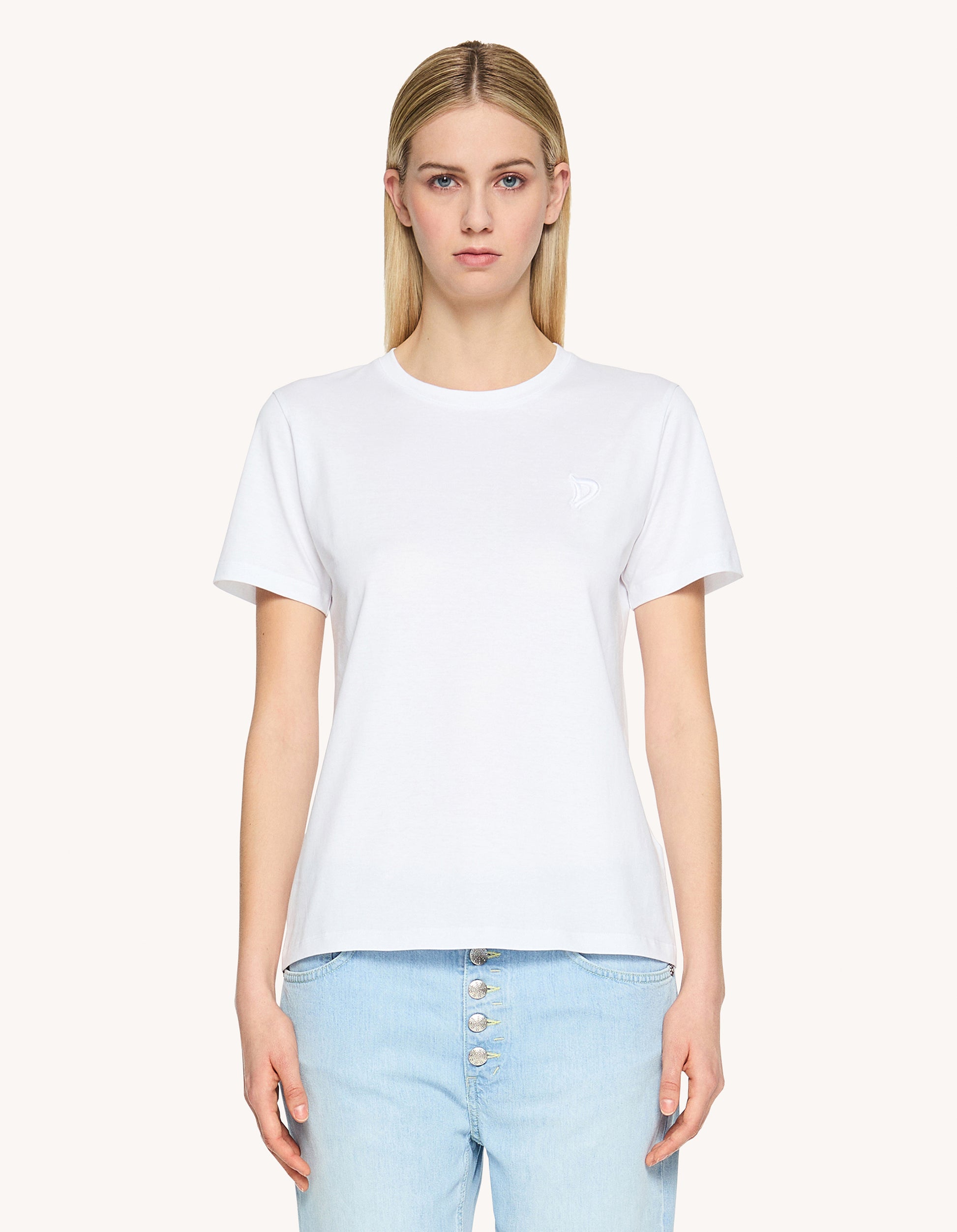 t-shirt con logo in tono S746JF0271DFZ4 000 DONDUP 