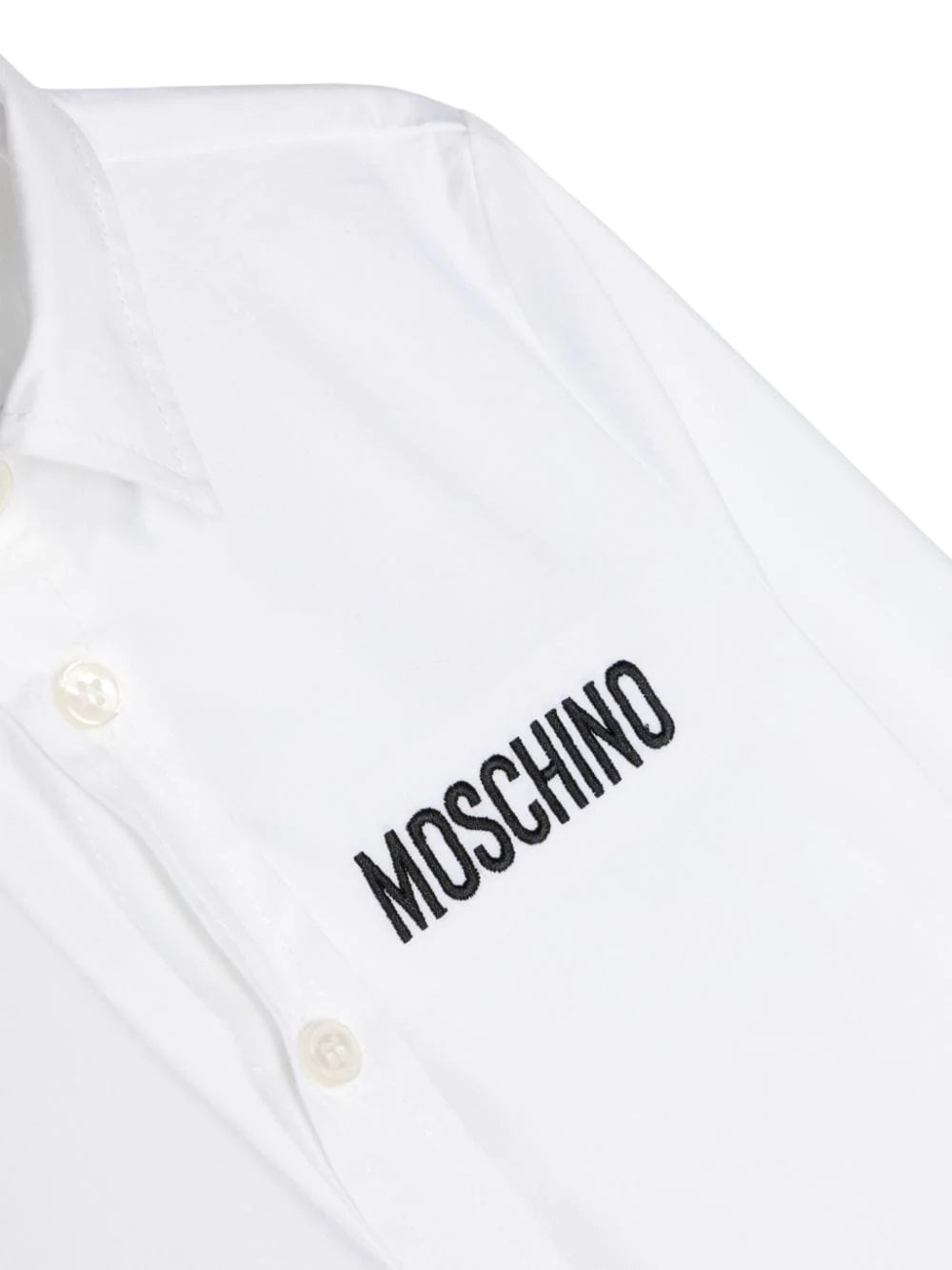 camicia con logo ricamato HNC00ULMA01 10101 MOSCHINO KIDS 