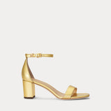 LAUREN RALPH LAUREN sandalo in nappa metallizzata Oro