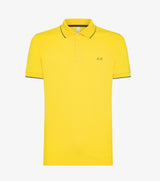 SUN68 Polo in piquet con logo Giallo