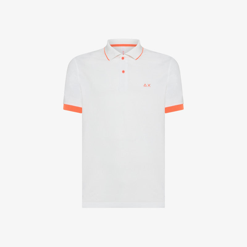 polo con contrasti fluo A34120 01 SUN68 