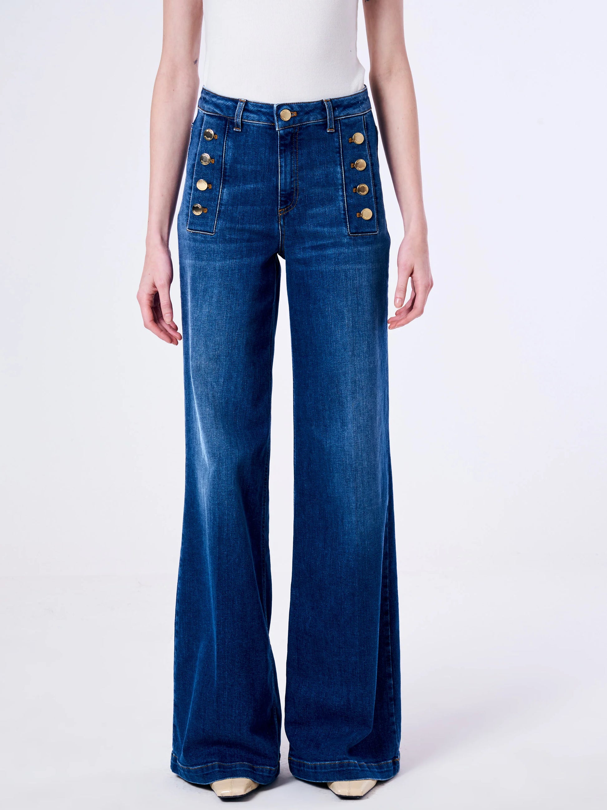 jeans giudith con bottoni DB5054 DENIM VICOLO 