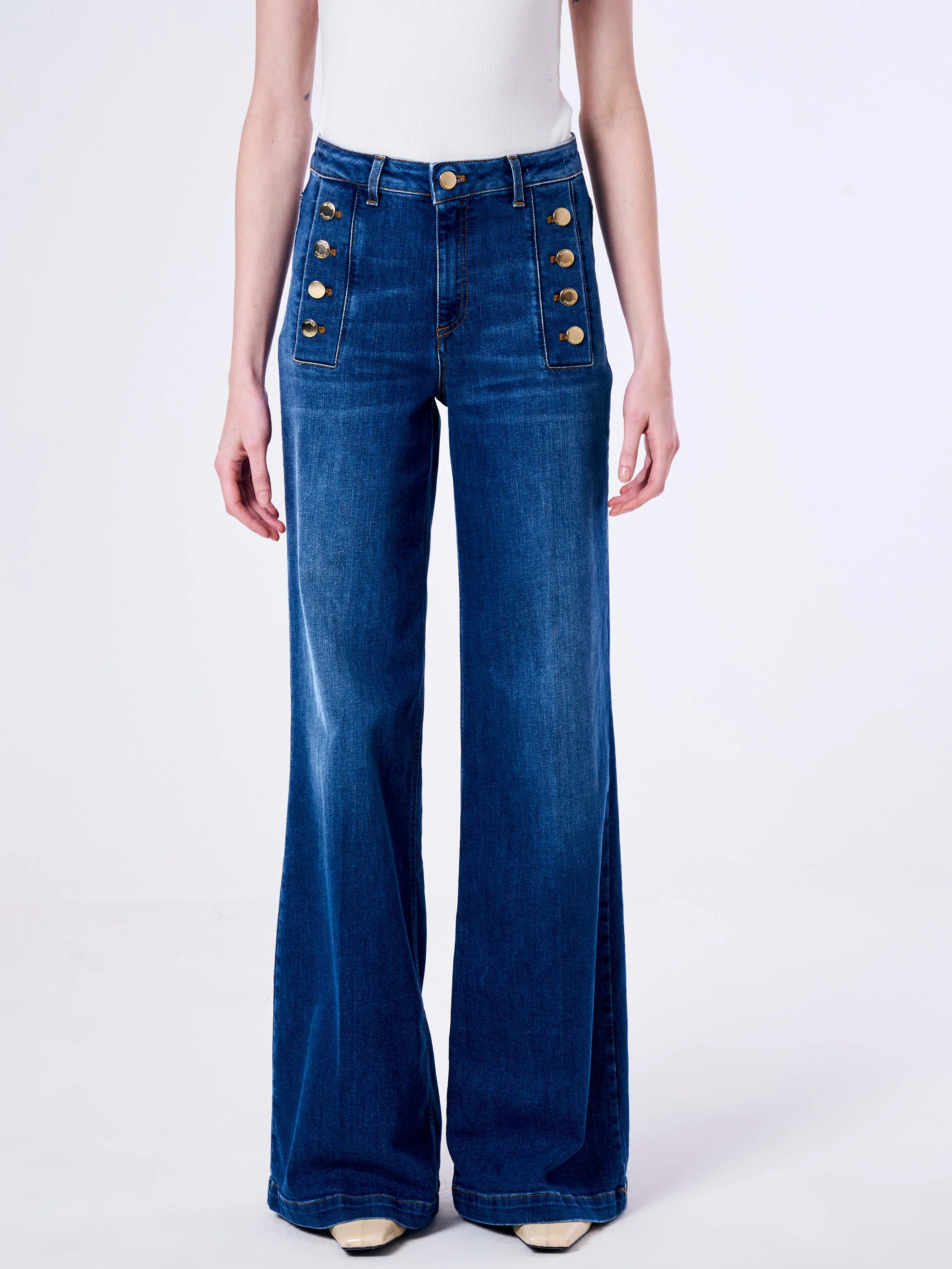 jeans giudith con bottoni DB5054 DENIM VICOLO 