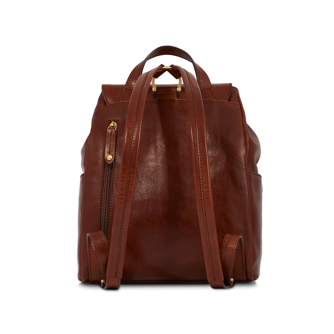 zaino in pelle con tasca frontale