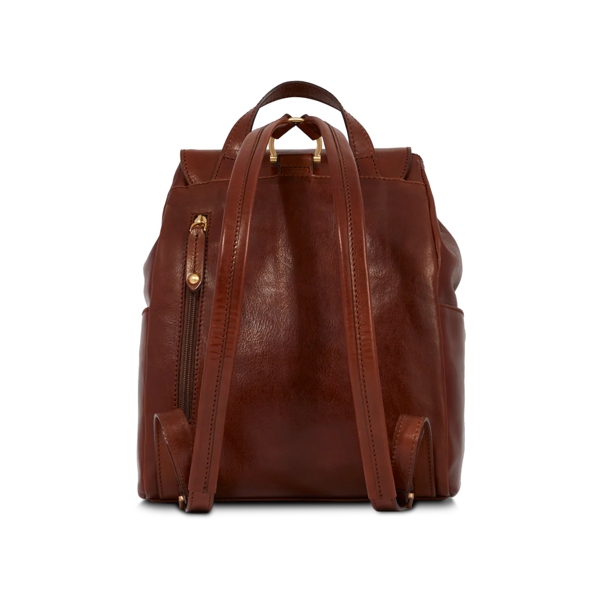zaino in pelle con tasca frontale