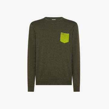 maglione con taschino e toppe K45147 74 SUN68 