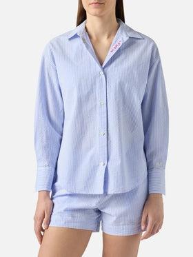 camicia in cotone a righe CRISTAL 00702L MC2 SAINT BARTH 