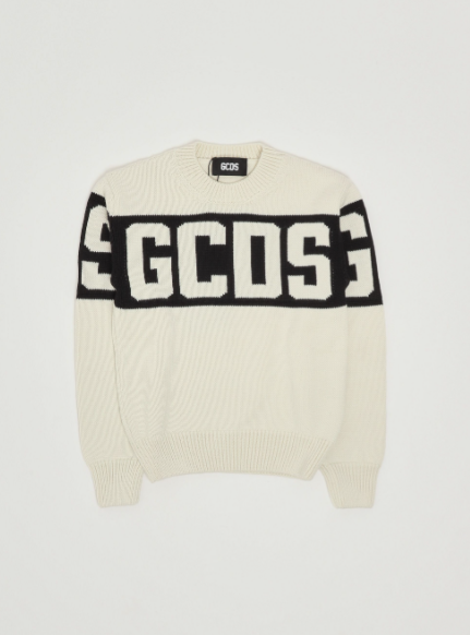 maglione con banda logata B2JU1526BA7 15 BONE GCDS 