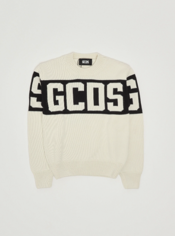 maglione con banda logata B2JU1526BA7 15 BONE GCDS 