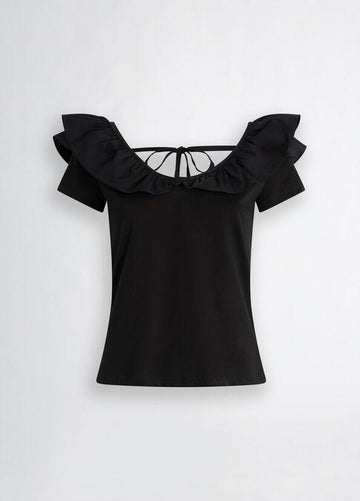 T-shirt con rouches WA5364J6308 Z9363 liU JO 