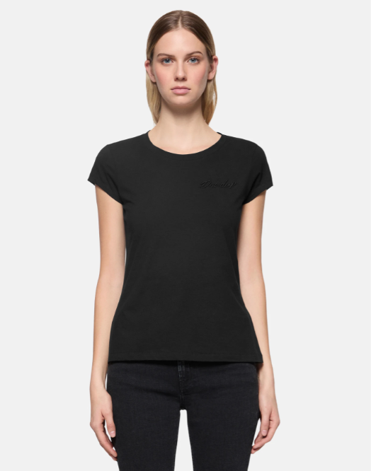 t-shirt slim con ricamo DS003 JS0280 IC7 999 DONDUP 