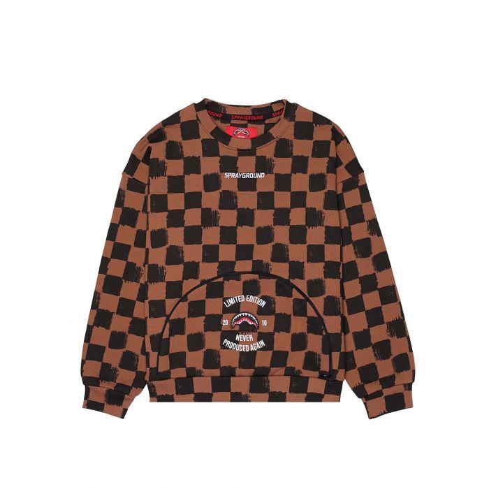 felpa a scacchi con zip bocca SPY1357G UNI SPRAYGROUND 