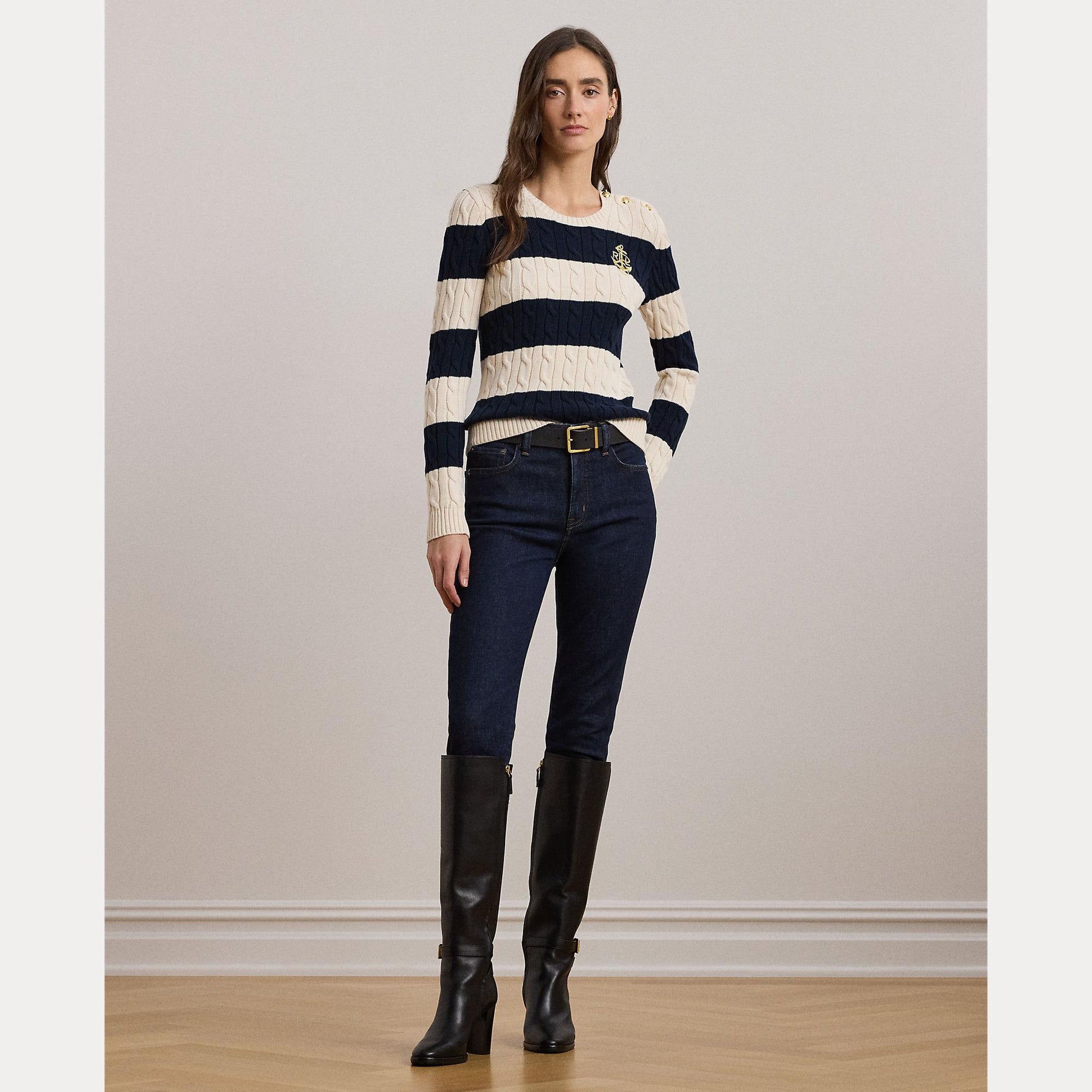 maglione a trecce e righe 200-957480 002 LAUREN RALPH LAUREN 