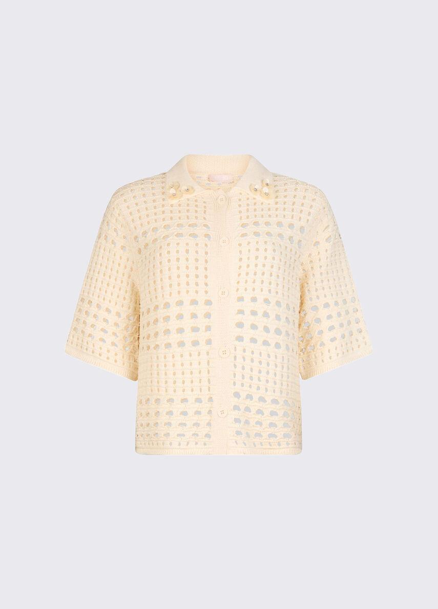 cardigan in crochet WA6325MA79R 10701 LIU JO WHITE 