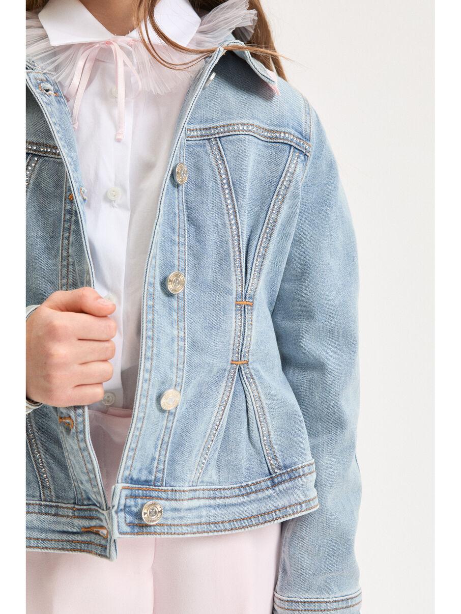 giacca in denim strass 79G100 7015 6291 MONNALISA 