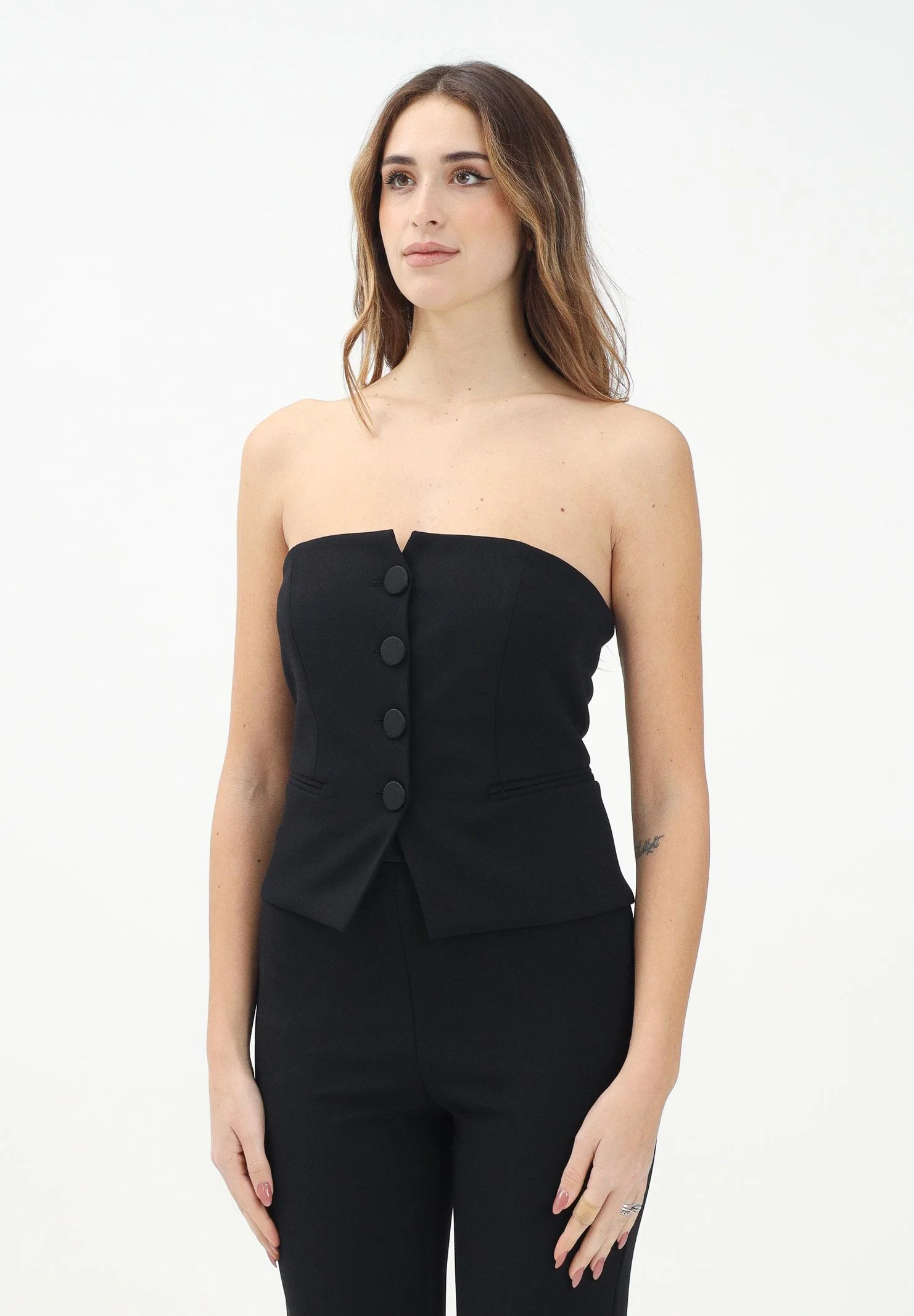 top a corpetto TD0086 NERO VICOLO 