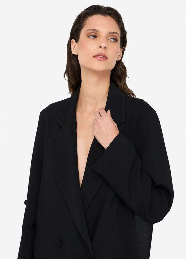 blazer in envers satin CF5127TS111 22222 LIU JO BLACK 