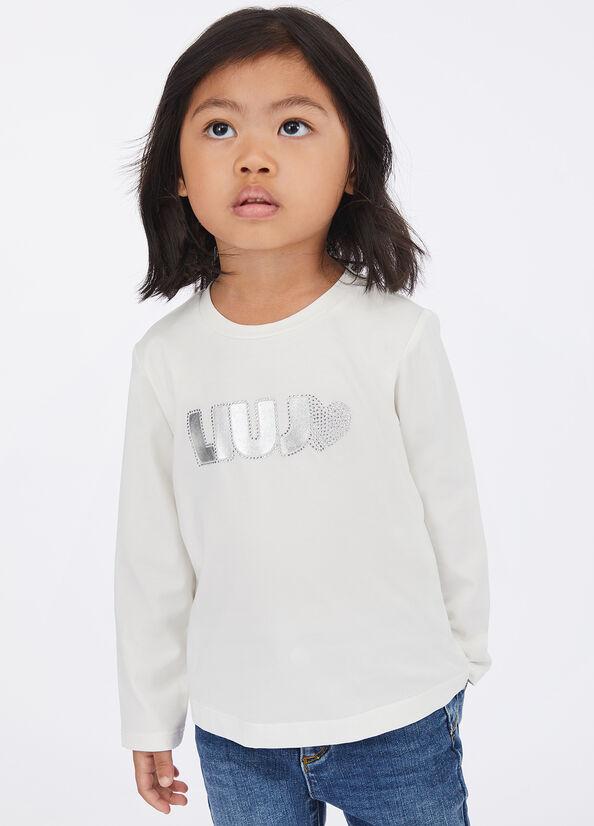 t-shirt con logo KF5033J0088 10602 LIU JO JUNIOR 