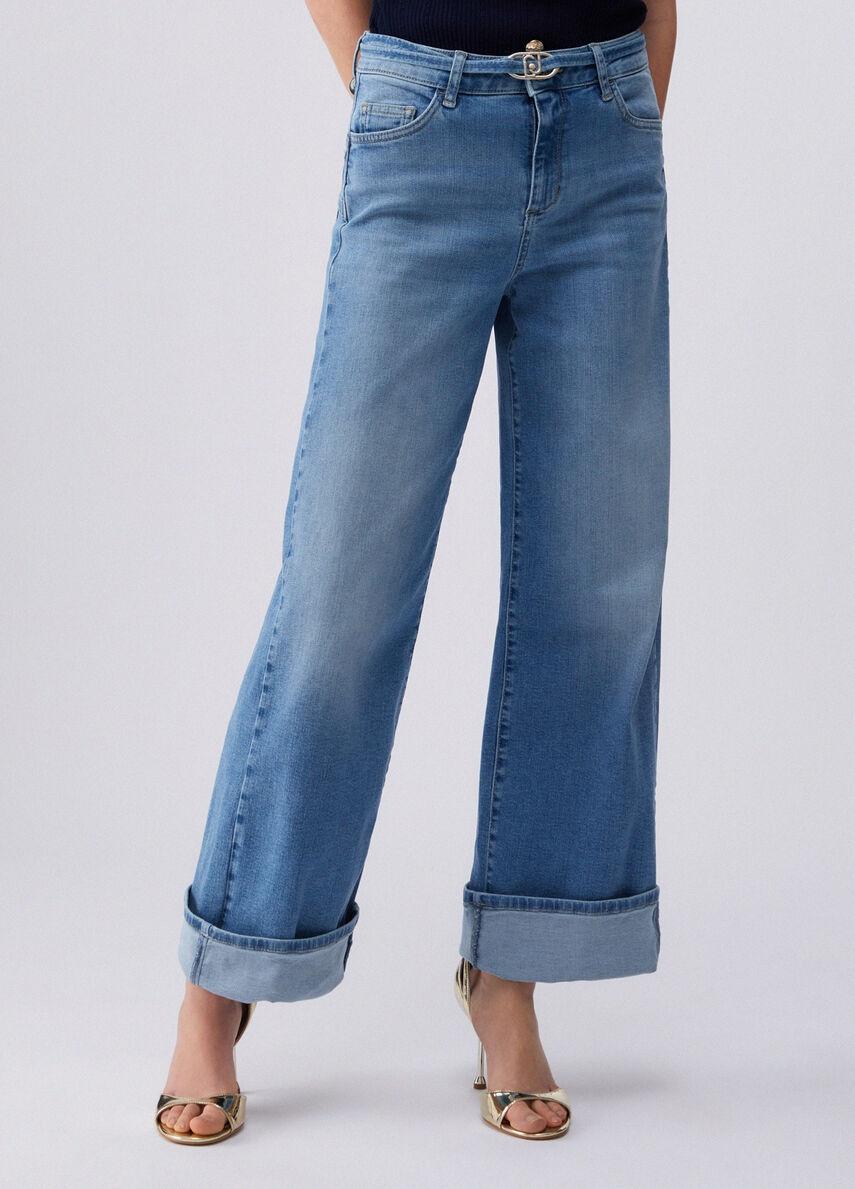 jeans flare con risvolto UA6161D0264 78986 LIU JO DENIM 