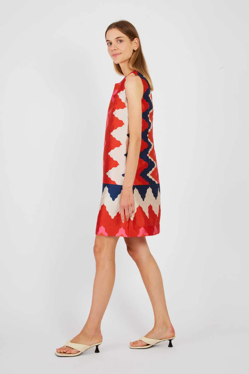 abito corto con stampa P510185 ROUGE DERHY 