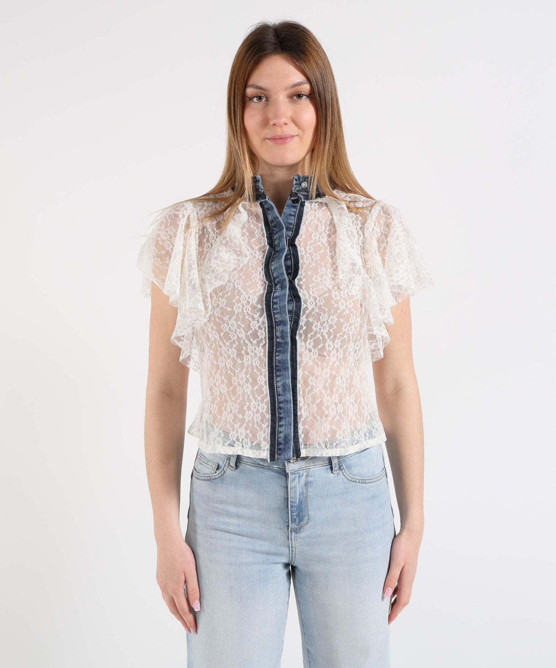 camicia in tulle UA6248J4081 79013 LIU JO DENIM 