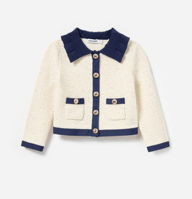 cardigan con bottoni e pailettes 720C-C CREAM SELF-PORTRAIT 