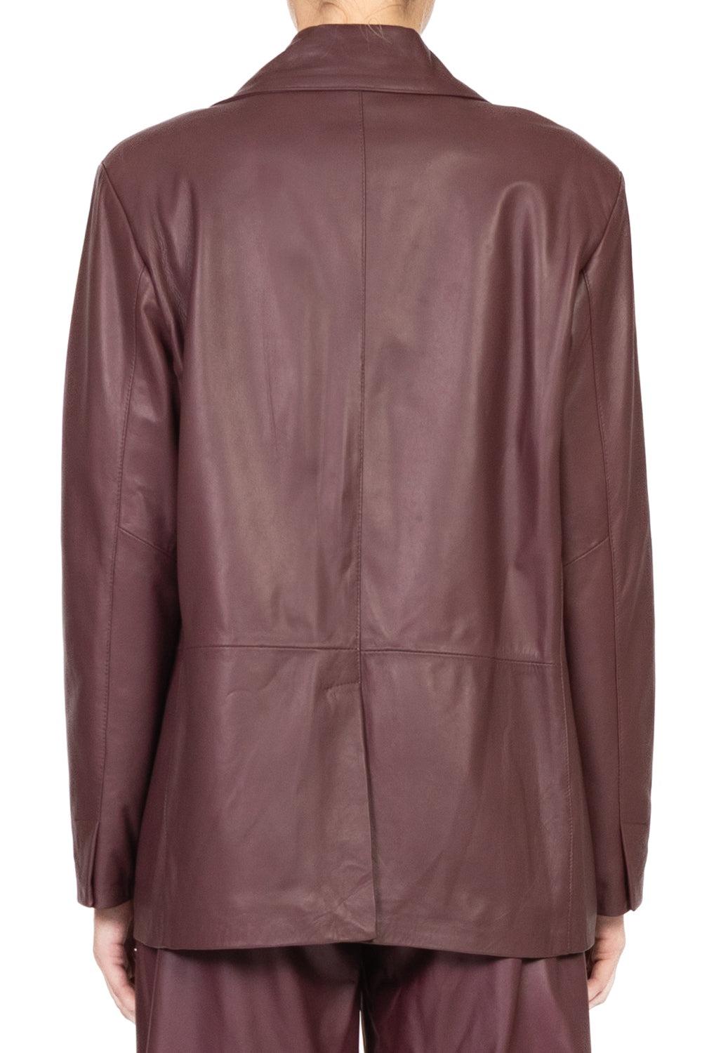 giacca over in pelle TF0271 BORDEAUX VICOLO 