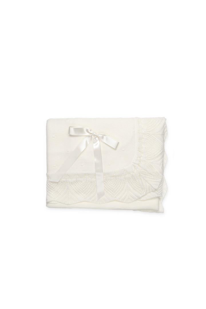 scialle con applicazione fiocco 25515 BLANCO JULIANA 