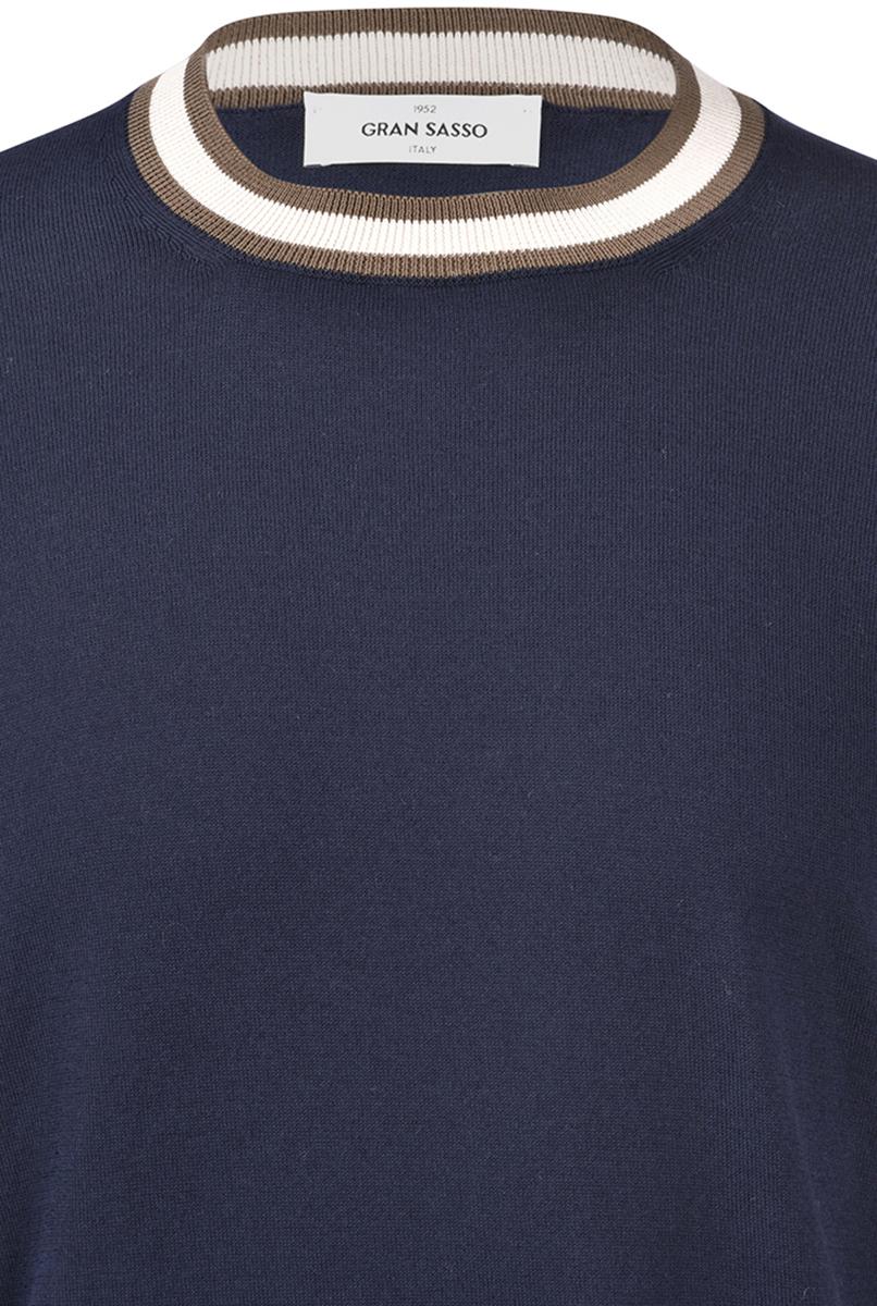 t-shirt in maglia con contrasti 57135 20671 598 GRAN SASSO 